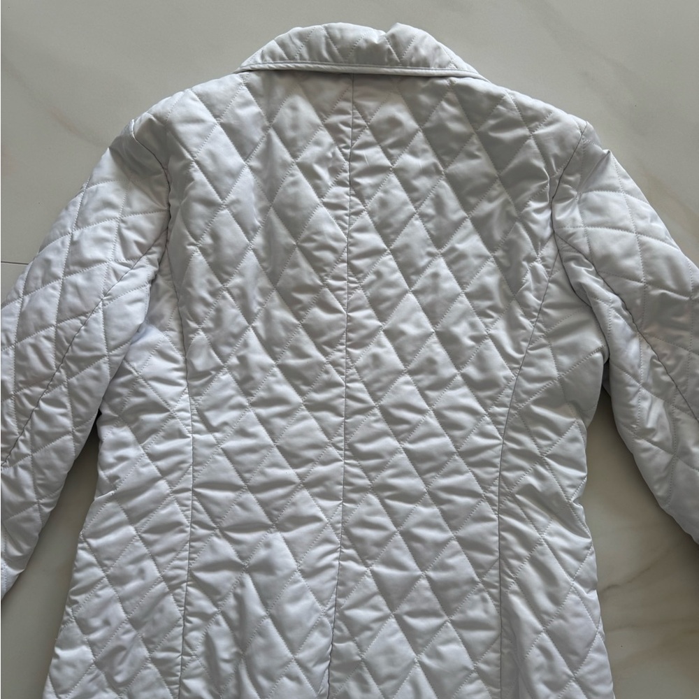 Burberry Beige and Red Quilted Fabric Jacket in size Small - Picture 10 of 15